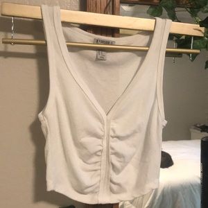 White Forever 21 Cropped Tank Top